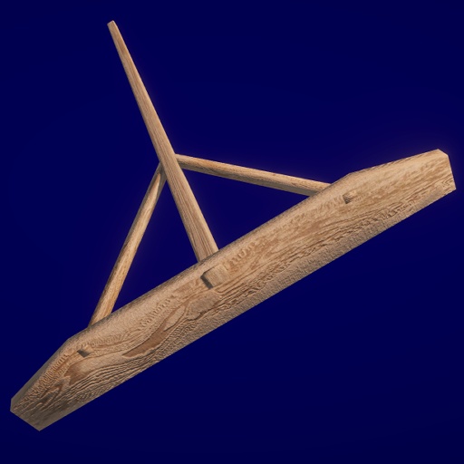 3Dモデル「シンプル木製レーキ」(俗称:とんぼ)
