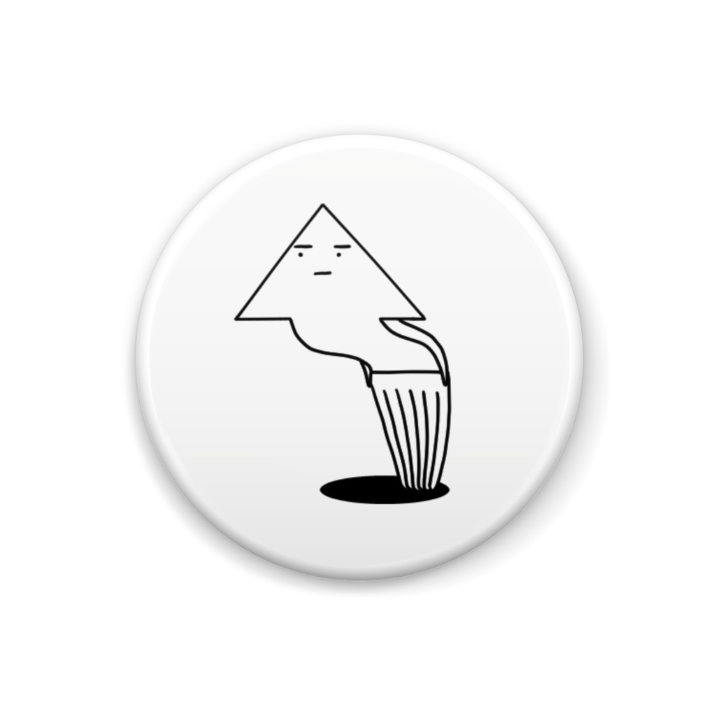 イカくん缶バッジ「おじぎ」