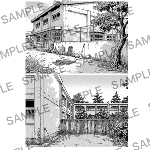 【漫画素材】背景シリーズ「学校編(校舎の外)」PNG17点セット