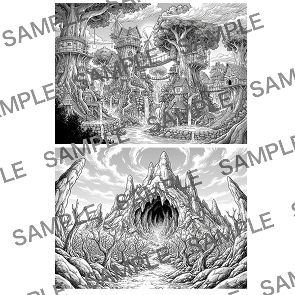 【漫画素材】背景シリーズ「異世界編(街の外①)」PNG13点セット