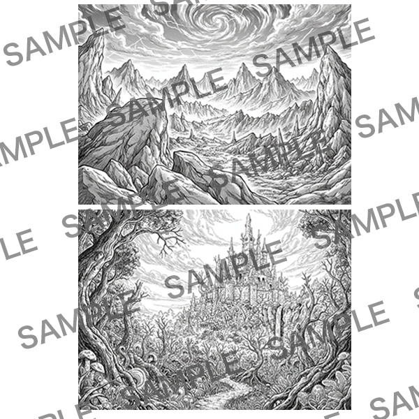 【漫画素材】背景シリーズ「異世界編(街の外①)」PNG13点セット