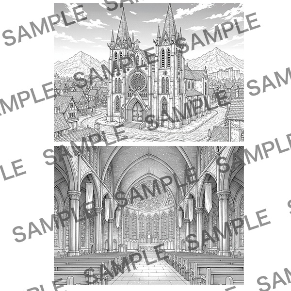 【漫画素材】背景シリーズ「異世界編(街の中)」PNG20点セット