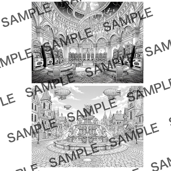 【漫画素材】背景シリーズ「異世界編(街の中)」PNG20点セット