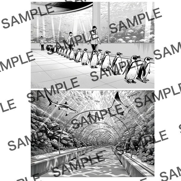 【漫画素材】背景シリーズ「おでかけスポット①」PNG15点セット