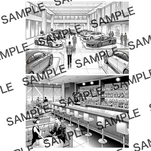 【漫画素材】背景シリーズ「おでかけスポット②」PNG15点セット