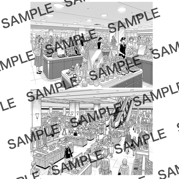 【漫画素材】背景シリーズ「おでかけスポット③」PNG15点セット