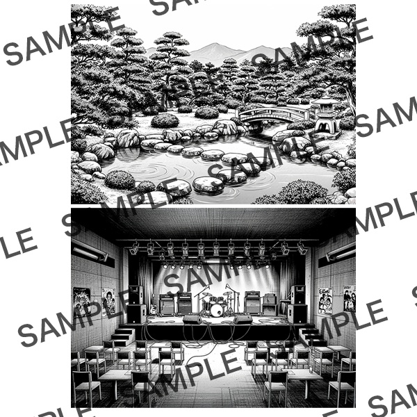 【漫画素材】背景シリーズ「おでかけスポット③」PNG15点セット