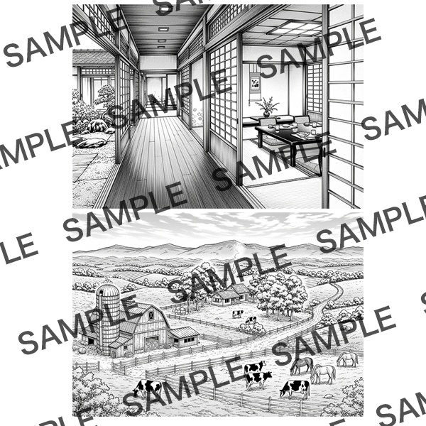 【漫画素材】背景シリーズ「おでかけスポット④」PNG17点セット