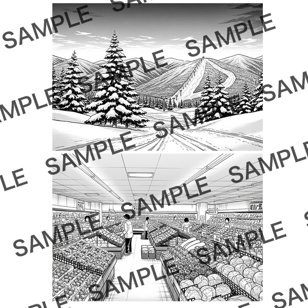 【漫画素材】背景シリーズ「おでかけスポット④」PNG17点セット