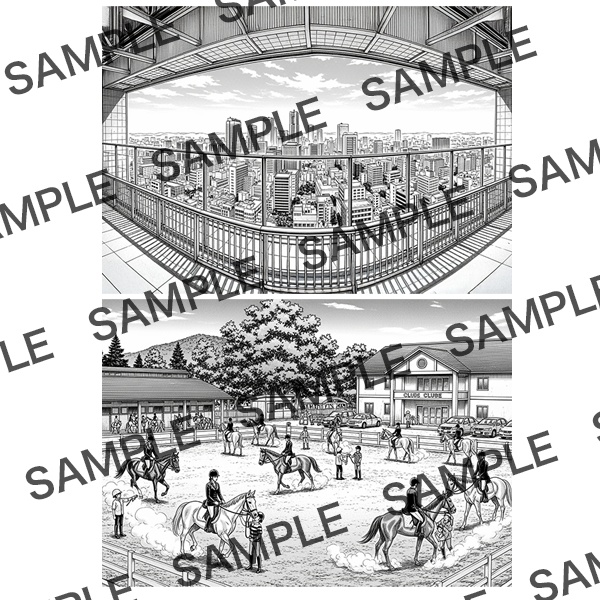 【漫画素材】背景シリーズ「おでかけスポット④」PNG17点セット