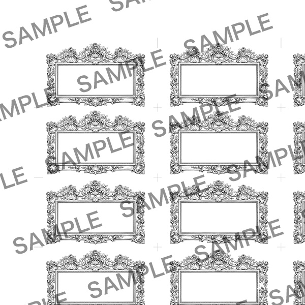 【値札素材】値札シリーズ「バラ(線画)」セット