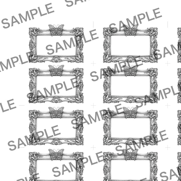 【値札素材】値札シリーズ「蝶々(線画)」セット