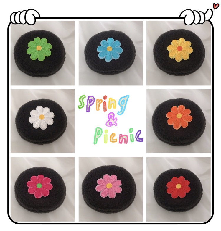 カラフルフラワーベレー帽