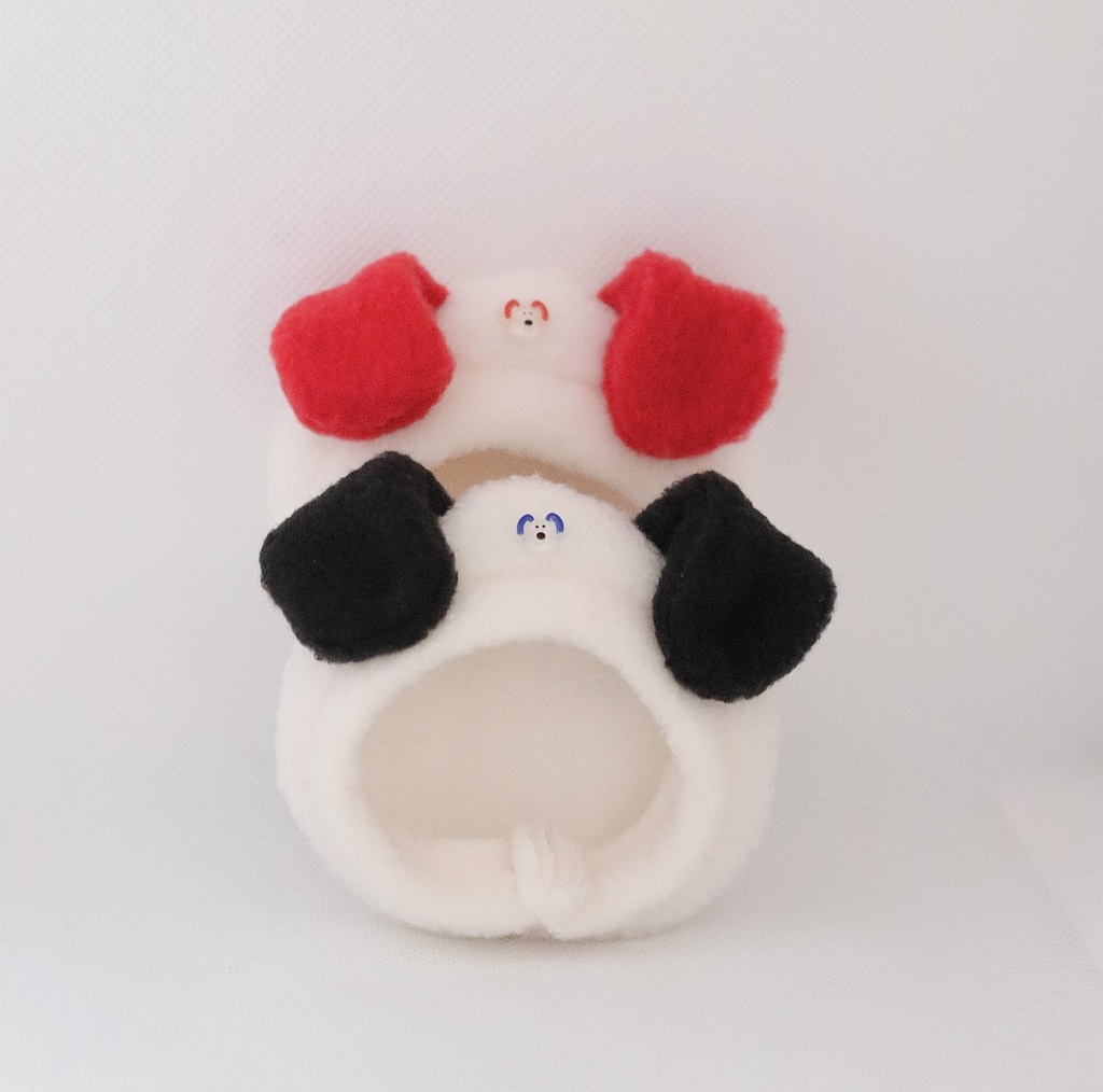 カラフルお耳のわんこ帽