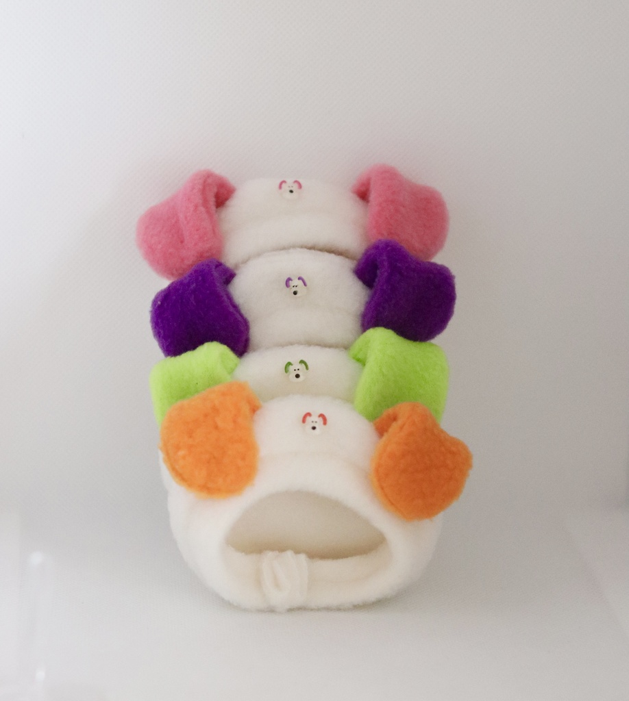 カラフルお耳のわんこ帽
