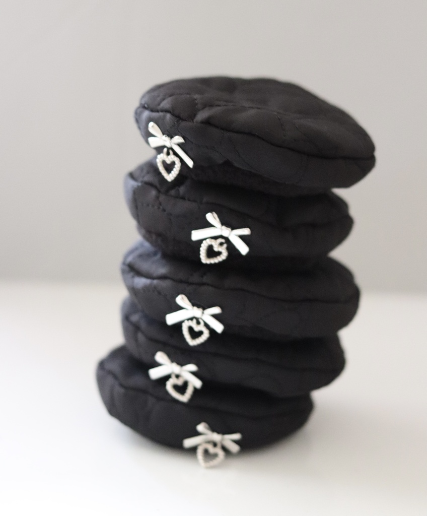 ハートマットキルトベレー(ブラック)