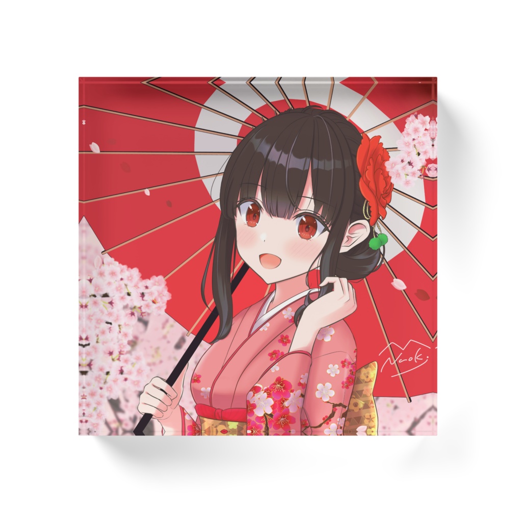 和服の釧路ゆうひ アクリルブロック