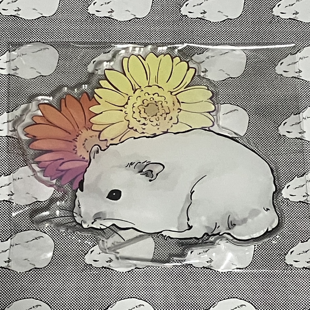 ハムスターとガーベラのアクリルスタンド