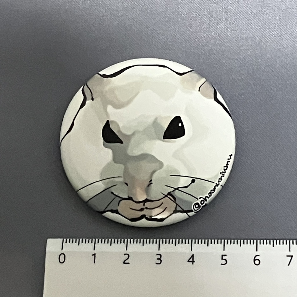 缶バッジ（57mm）ジャンガリアンハムスター　スノーホワイト