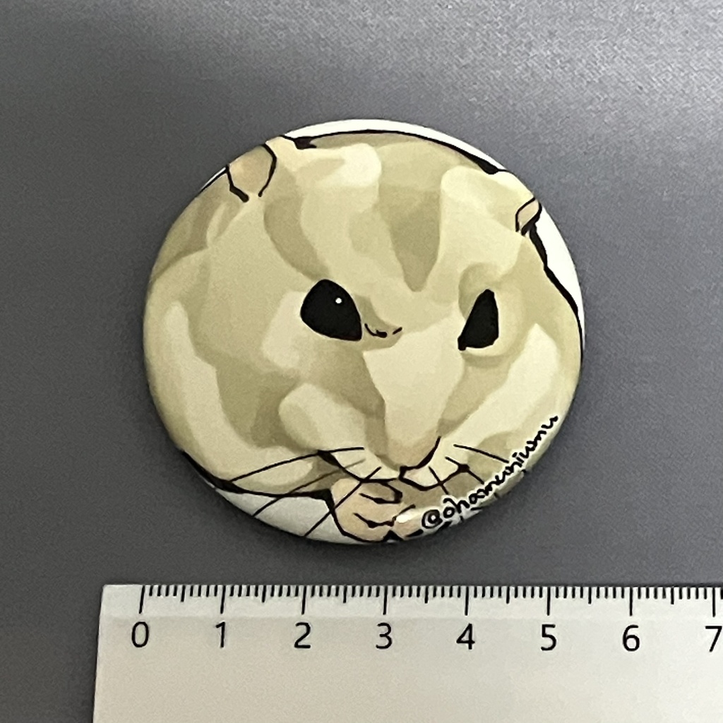 缶バッジ（57mm）ジャンガリアンハムスター　イエロー（プディング）
