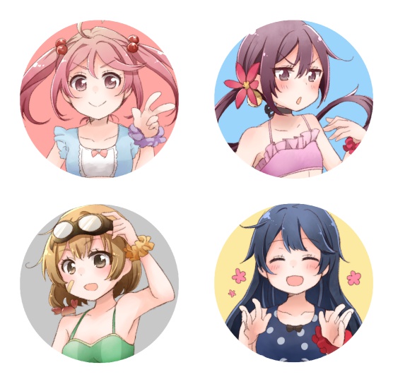 夏のかわいいななく缶バッジ