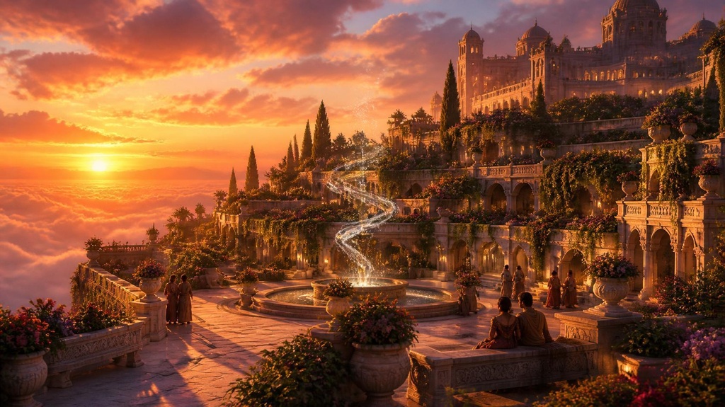Fantasy Background Assets|天空の王都・空の城イラスト10枚セット【商用利用可】