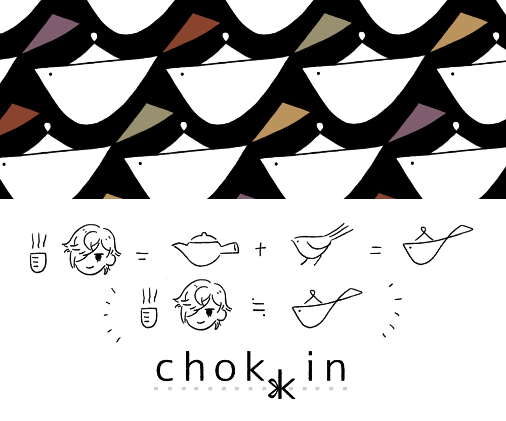 取扱終了【刀剣乱舞】概念鶯丸柄のリボンブローチ/ヘアゴム