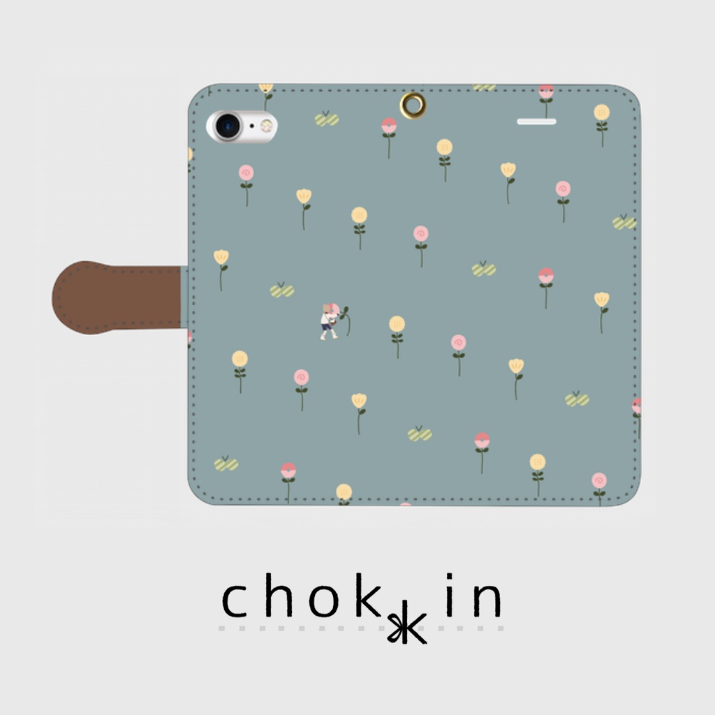 【刀剣乱舞】包丁藤四郎柄の手帳型スマホケース