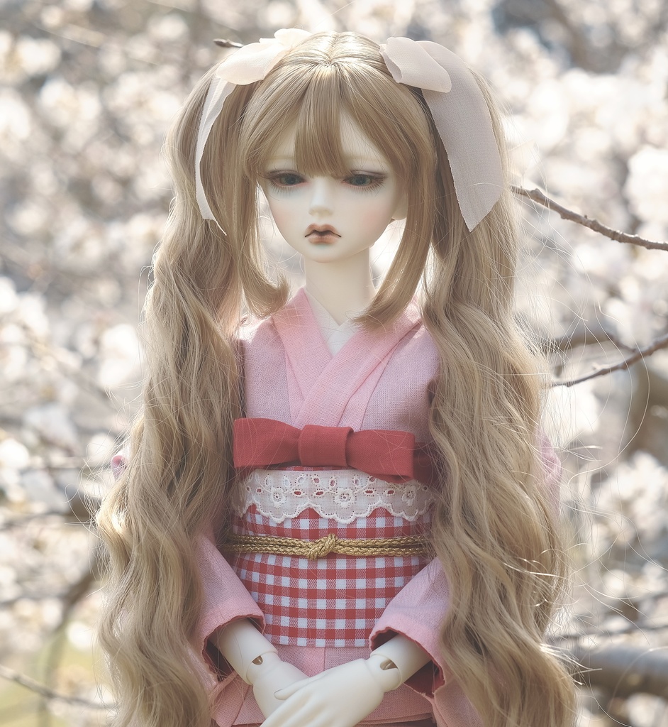 1/3ドール用着物セット　ピンク桜色