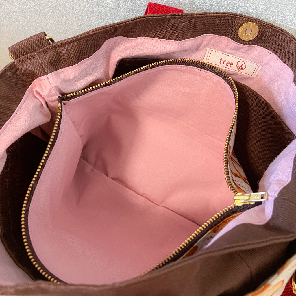 パン柄ファスナートートバッグ いただきます展