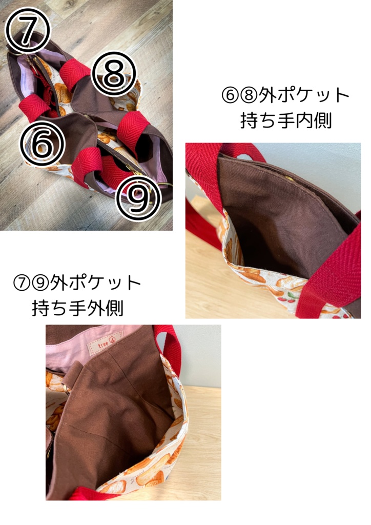 パン柄ファスナートートバッグ いただきます展