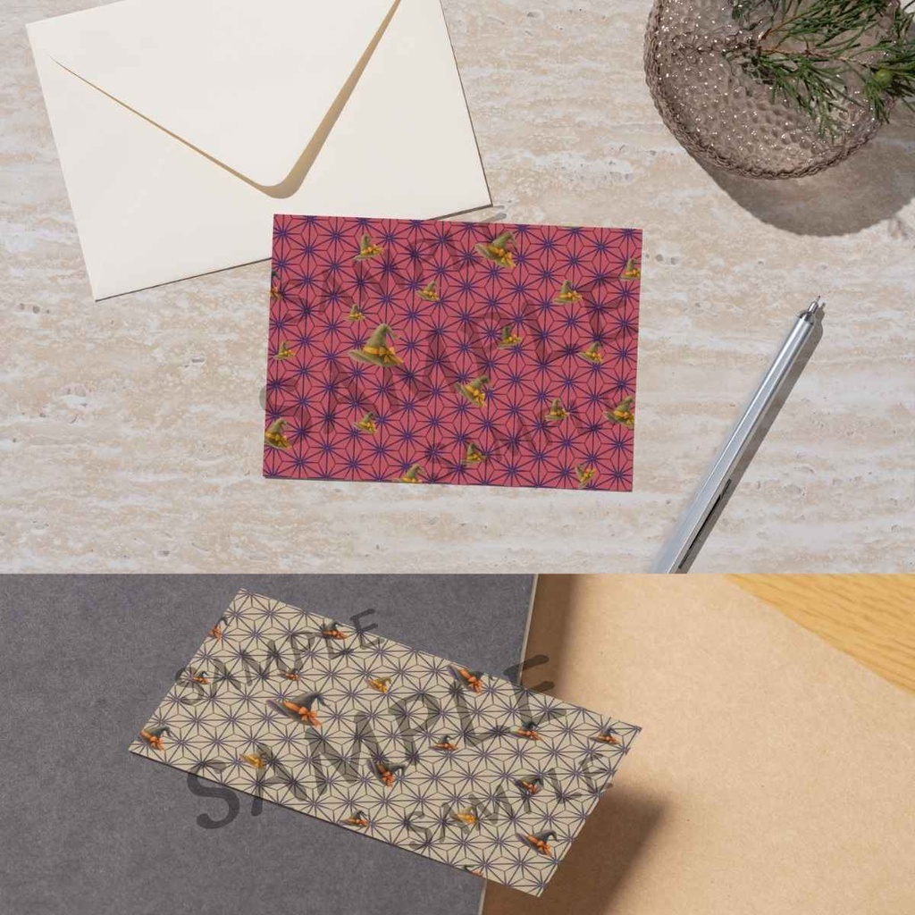 Halloween Japanese Digital Paper Set Vol. 2「Witch Hats × Asanoha:10 Papers」 / ハロウィン和柄デジタルペーパー10枚セット Vol. 2「魔女の帽子 × 麻の葉」