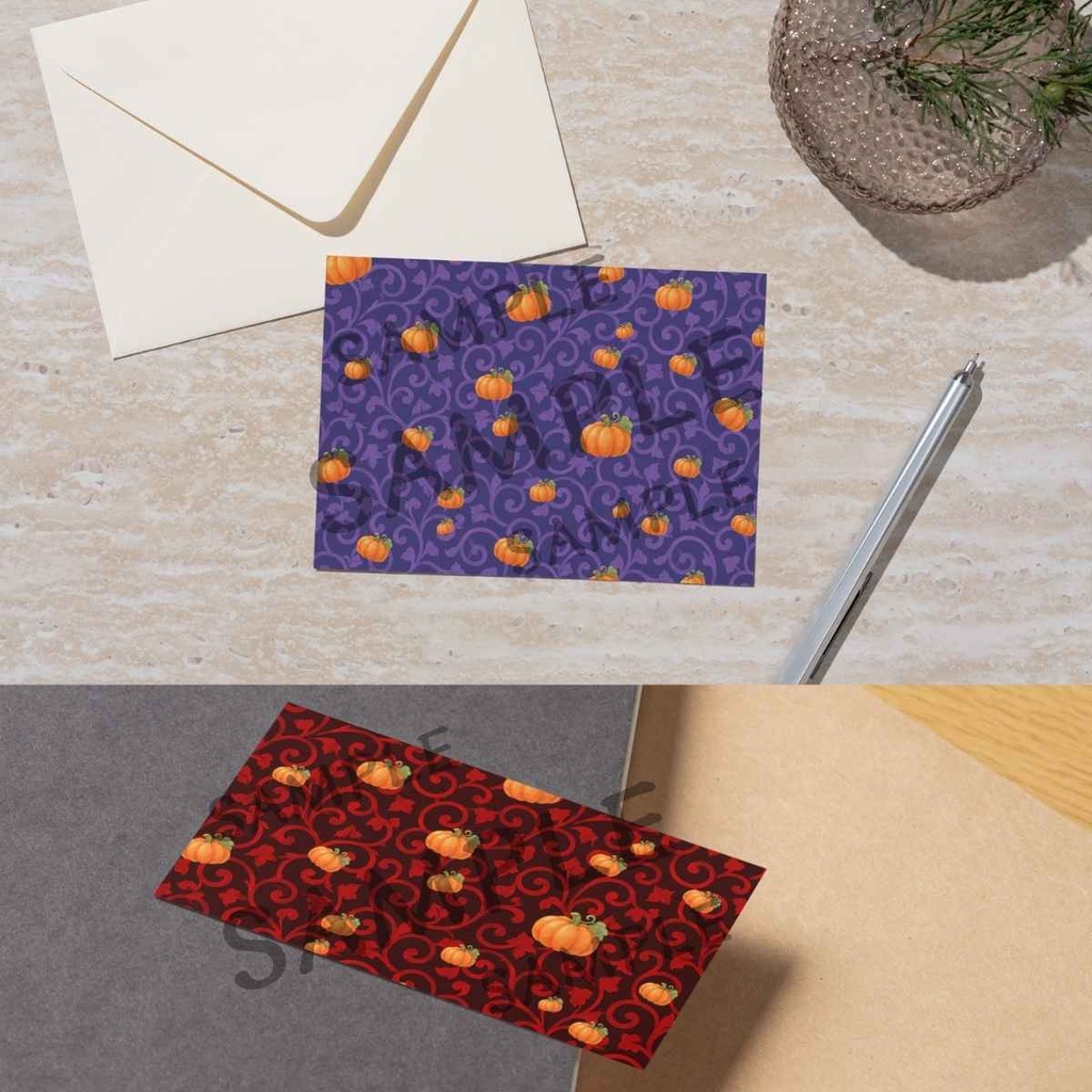 Halloween Japanese Digital Paper Set Vol. 4「Pumpkins × Karakusa:10 Papers」 / ハロウィン和柄デジタルペーパー10枚セット Vol. 4「かぼちゃ × 唐草」