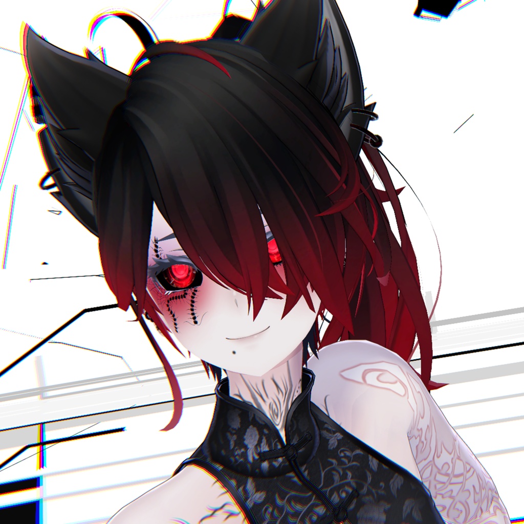 【タトゥー】三ツ頭のムカデ、トライバル【VRC】※イメージ画像有