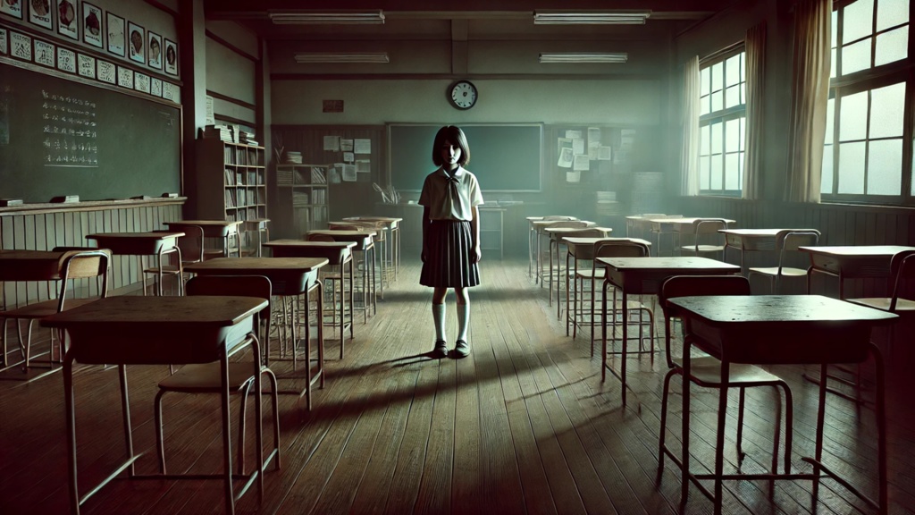 【フリーBGM/ホラーヒーリング】教室に佇む少女 ~Girl standing in a classroom~