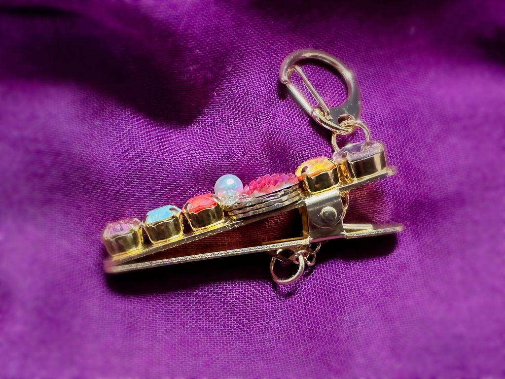 Crystal key clip -MERMAID- #coral