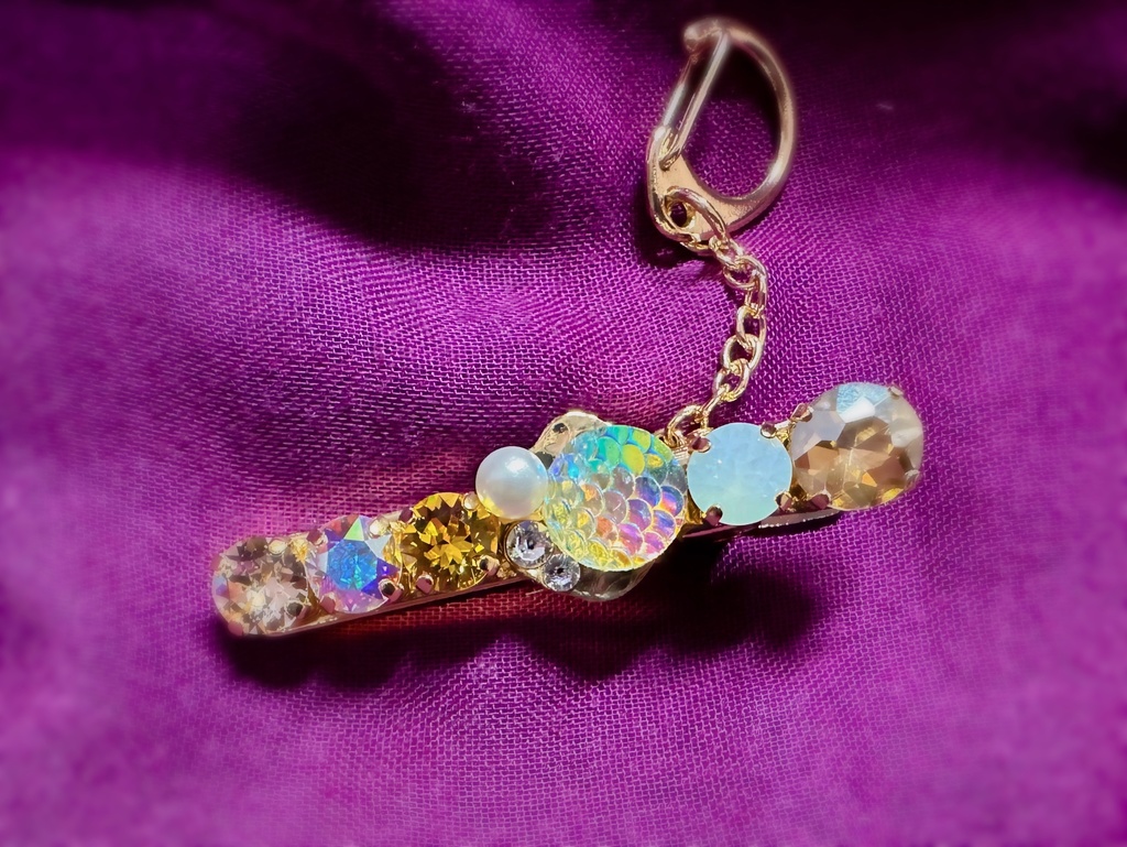 Crystal key clip -MERMAID- #sunrise