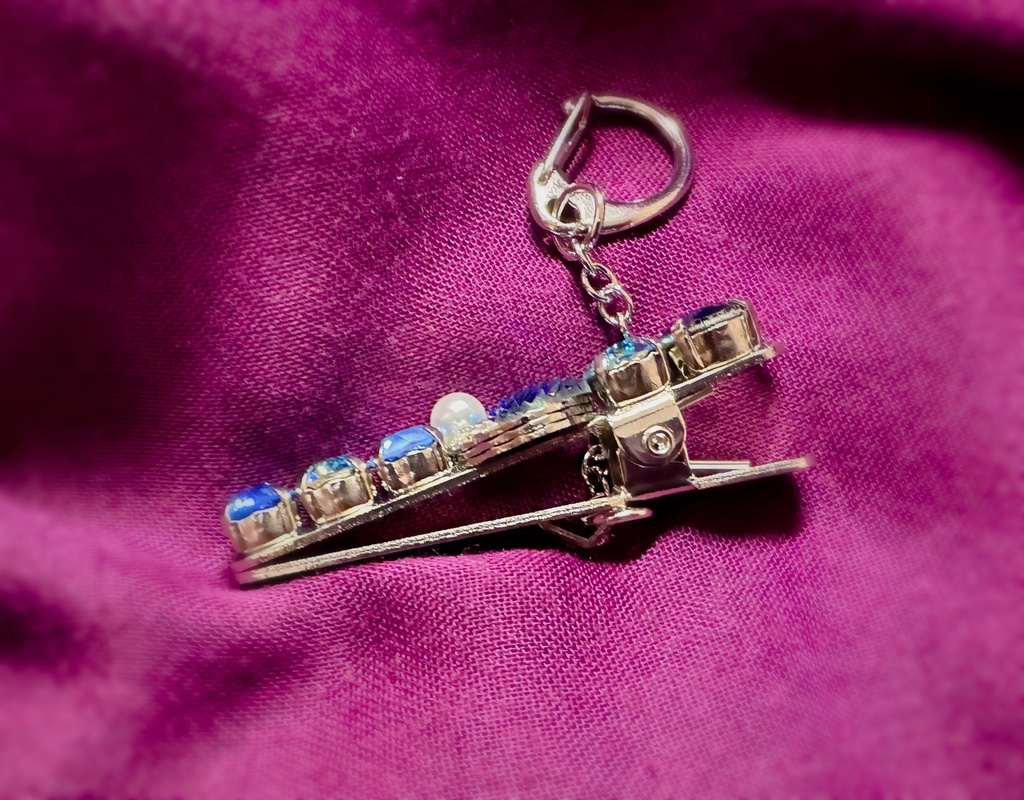 Crystal key clip -MERMAID- #sea blue