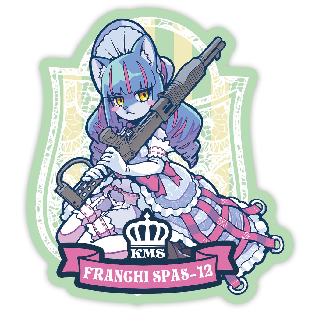 SPAS-12 フリフリドレスレースガータードリルぱっつんイタリアオオカミお嬢様ステッカー