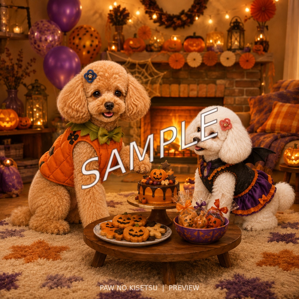 【ハロウィン】トイプードルの一枚絵|HOME HALLOWEEN PARTY
