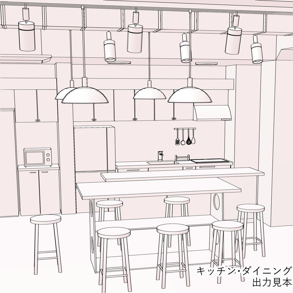 アイナナ寮LDKの3D素材