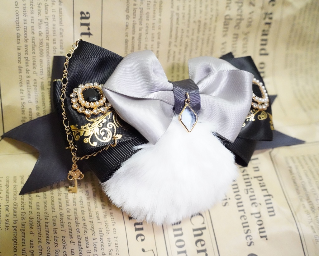 ツイステ ブレイジングジュエル グリム イメージ リボン バレッタ