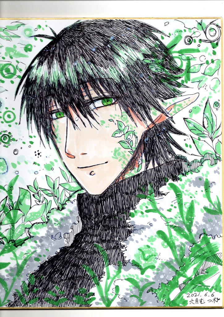 手描きイラスト 色紙 森の神ディミトリ 六月亭 六月の森 Booth 手描きイラスト 色紙 森の神ディミトリ 六月亭 六月の森 Booth