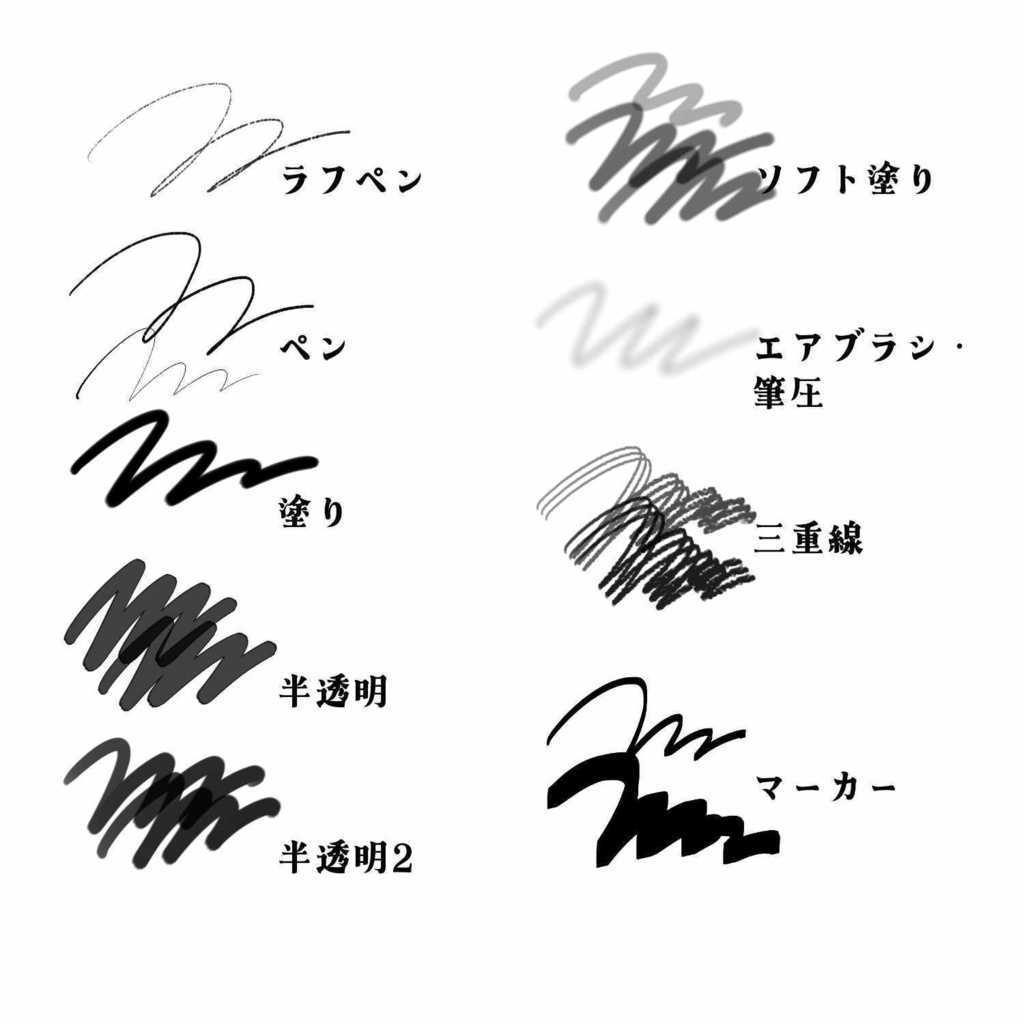 Affinity基本ラスターブラシセット