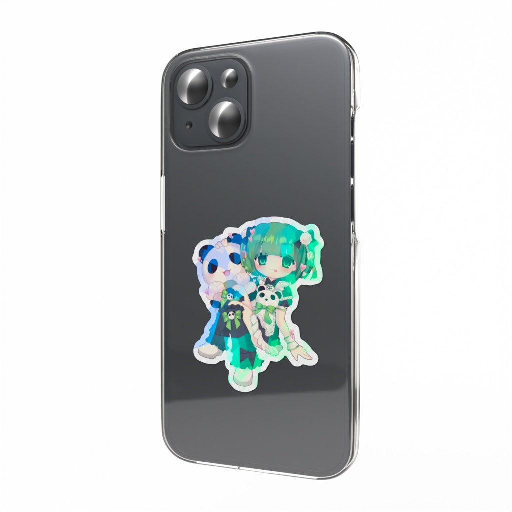 恋愛熊猫梨菜花　ホログラムスマホステッカー