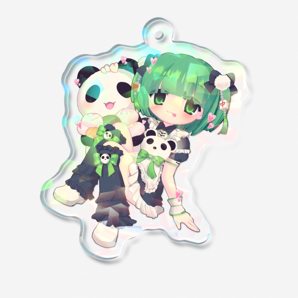 恋愛熊猫梨菜花 ホログラムアクリルキーホルダー