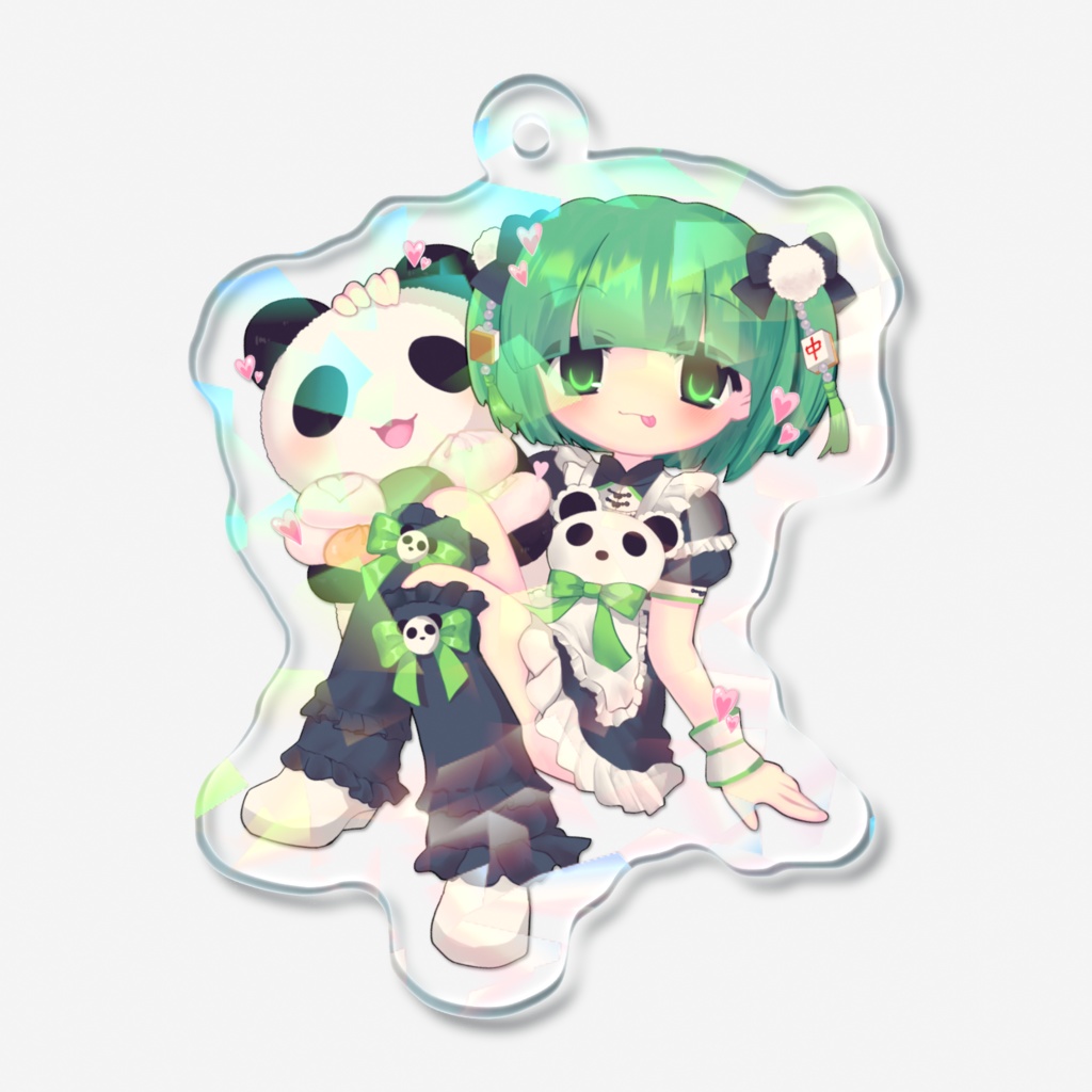 恋愛熊猫梨菜花　ホログラムアクリルキーホルダー