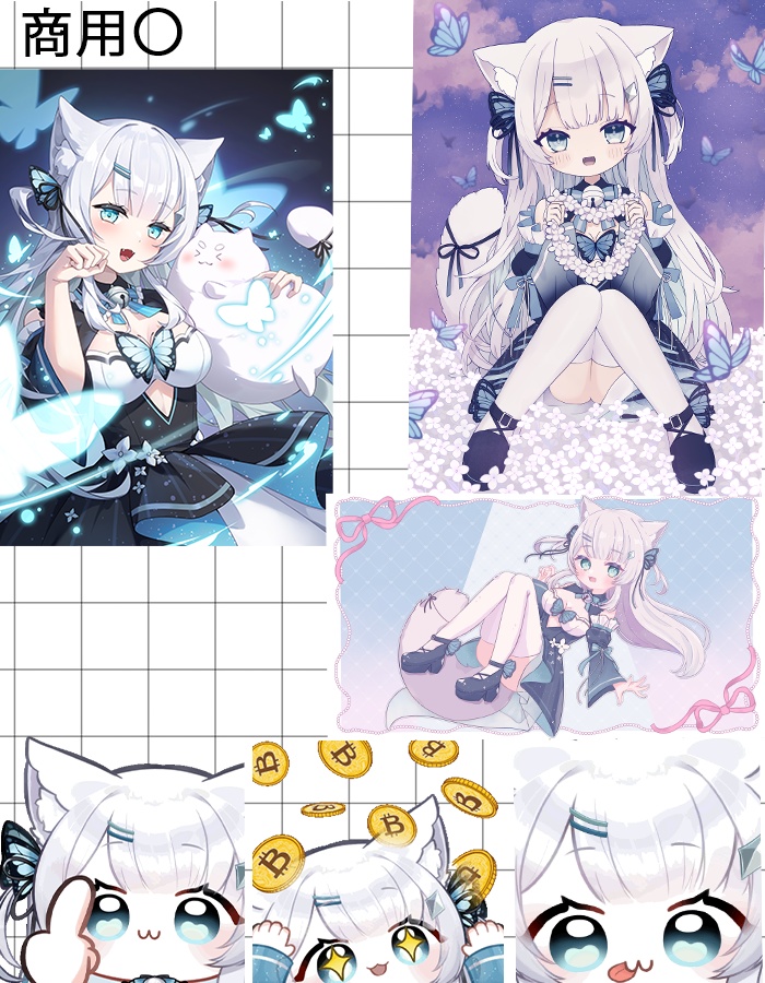 【限定一点】【live2d Model】✨ Luxury Bundle! Live2D White Cat-Ear girl Model & 15 Illustrations Worth 600,000 Yen! ✨【VTS対応】