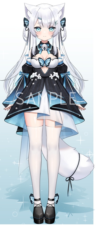 【live2d Model】✨ Luxury Bundle! Live2D White Cat-Ear girl Model & 15 Illustrations Worth 600,000 Yen! ✨