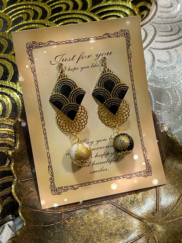 第五人格 白黒無常 残花の涙 イメージ 天然石イヤリング ピアス Canopus Booth